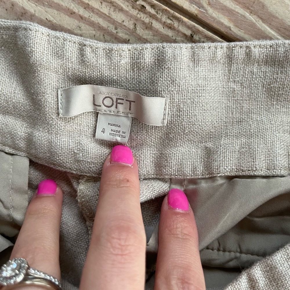 Loft Marisa pant 100% linen size 4 - Picture 2 of 4